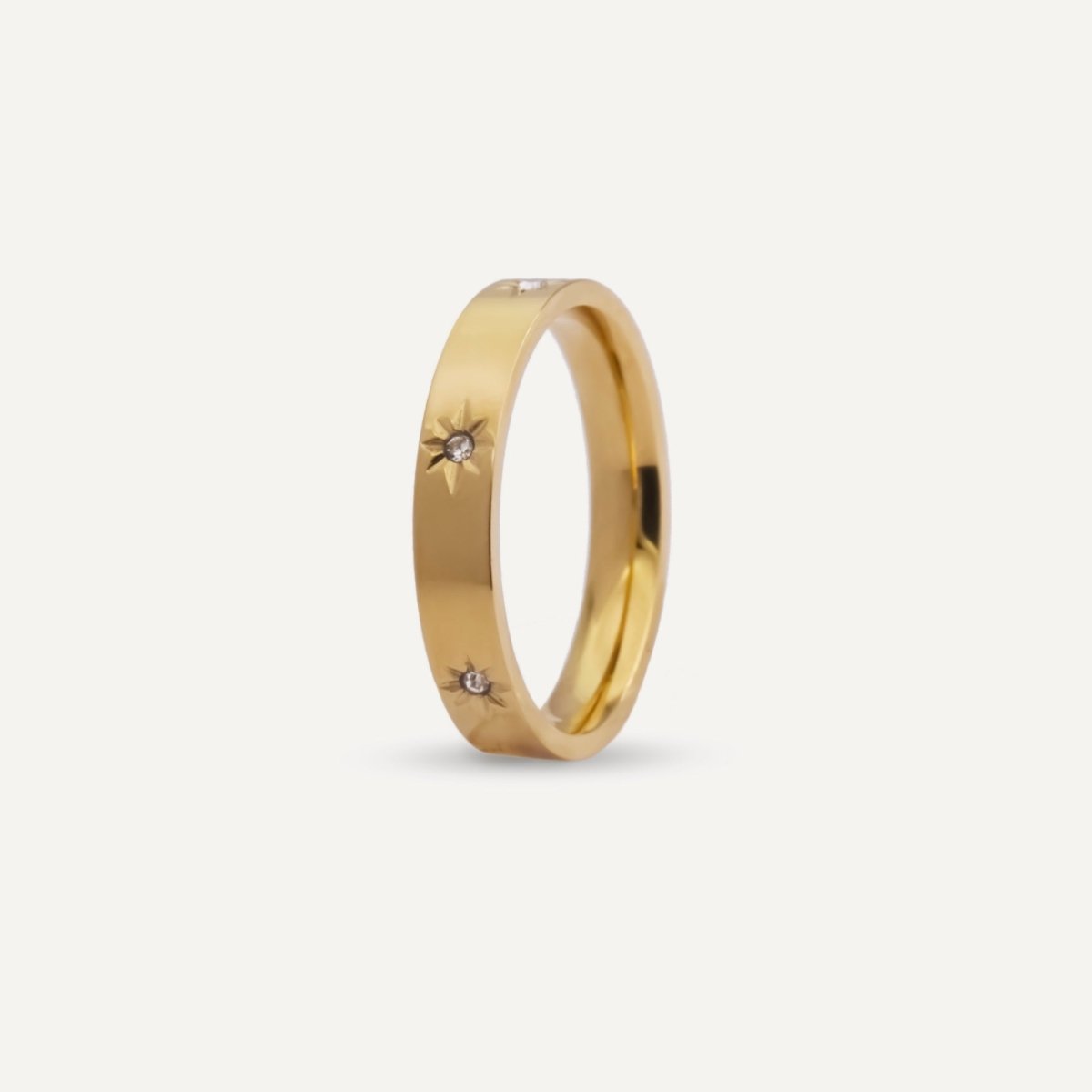 rush gold ring with small stones pattern men women trendy popular cute ring 