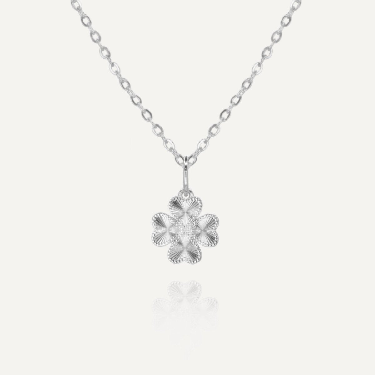 Rush silver pendant clover necklace men women trendy popular cute shiny 