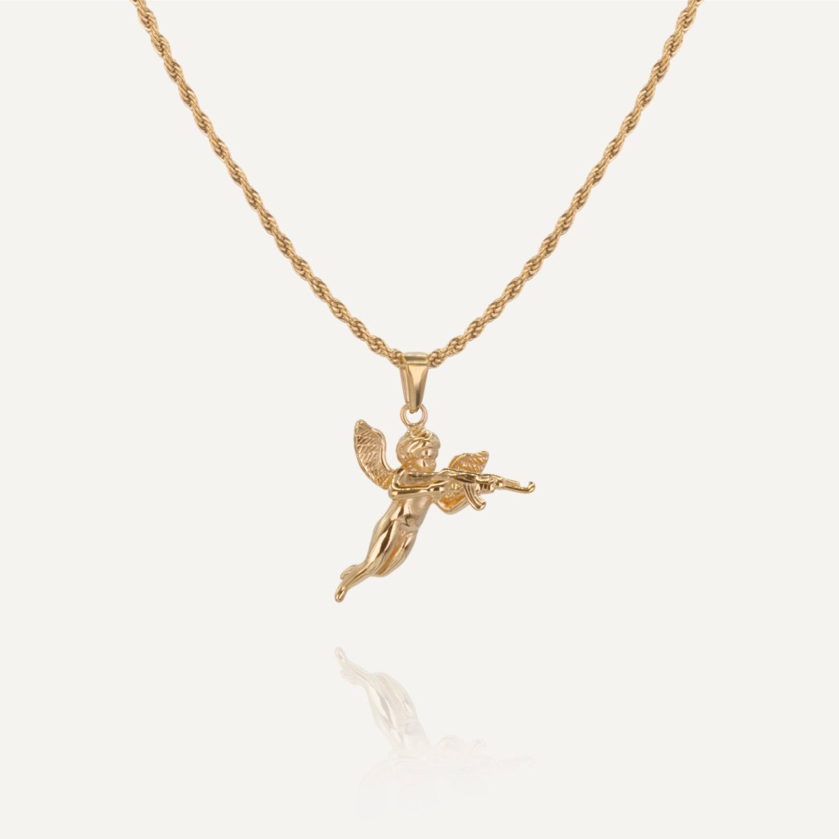 Rush gold angel pendant trendy popular necklace men women 