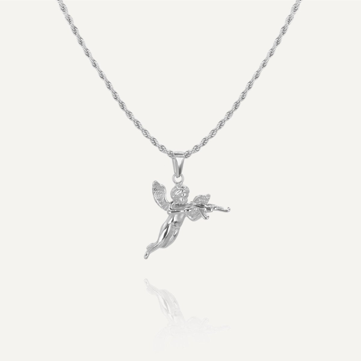 Rush Silver angel pendant trendy popular necklace men women 