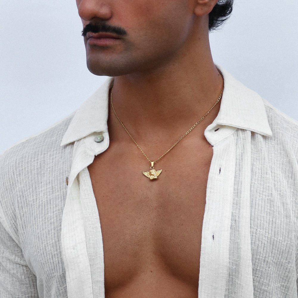 Rush gold angel necklace women men trendy popular cute 