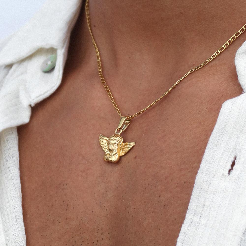 Rush gold angel necklace women men trendy popular cute 