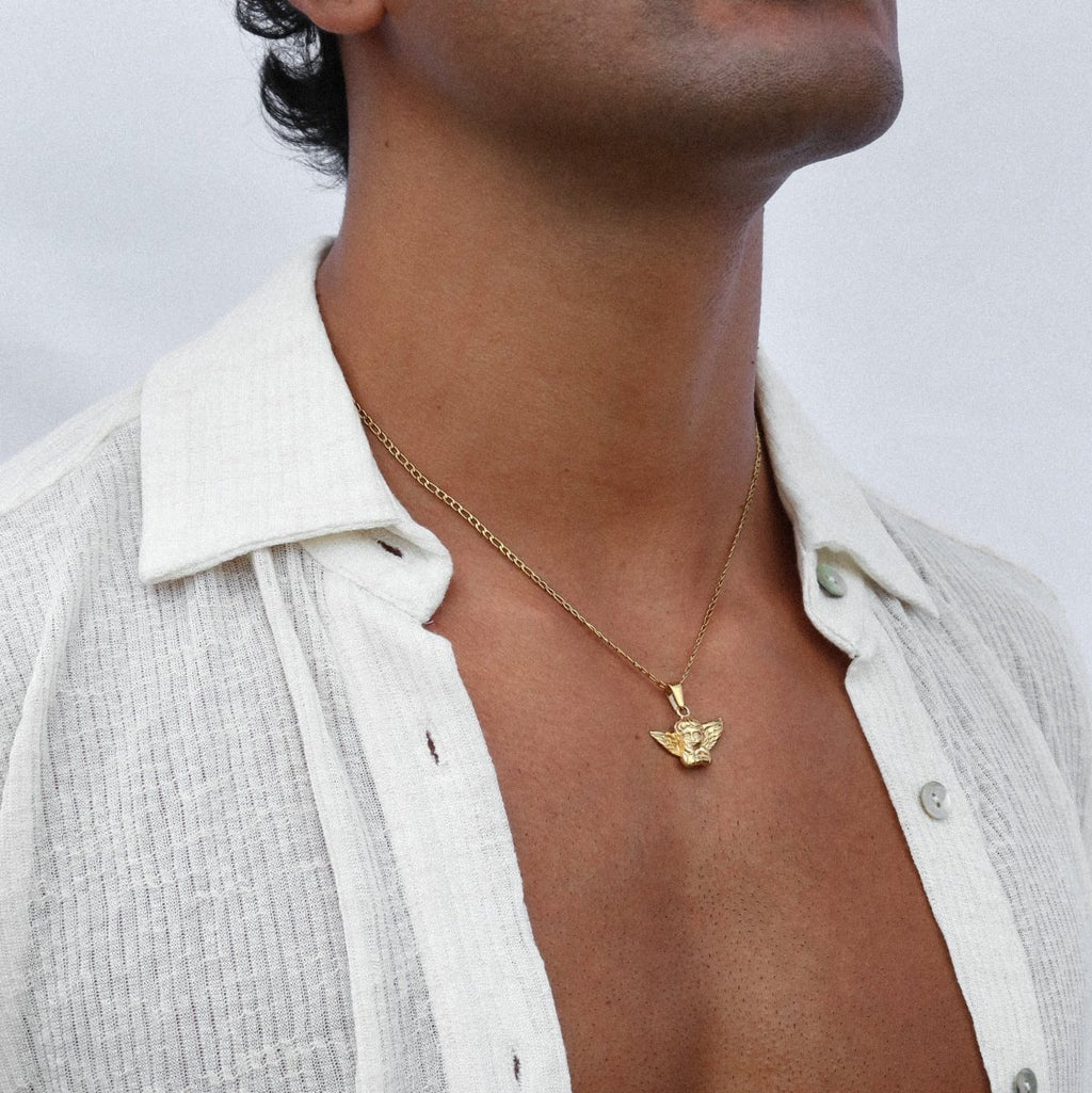 Rush gold angel necklace women men trendy popular cute 