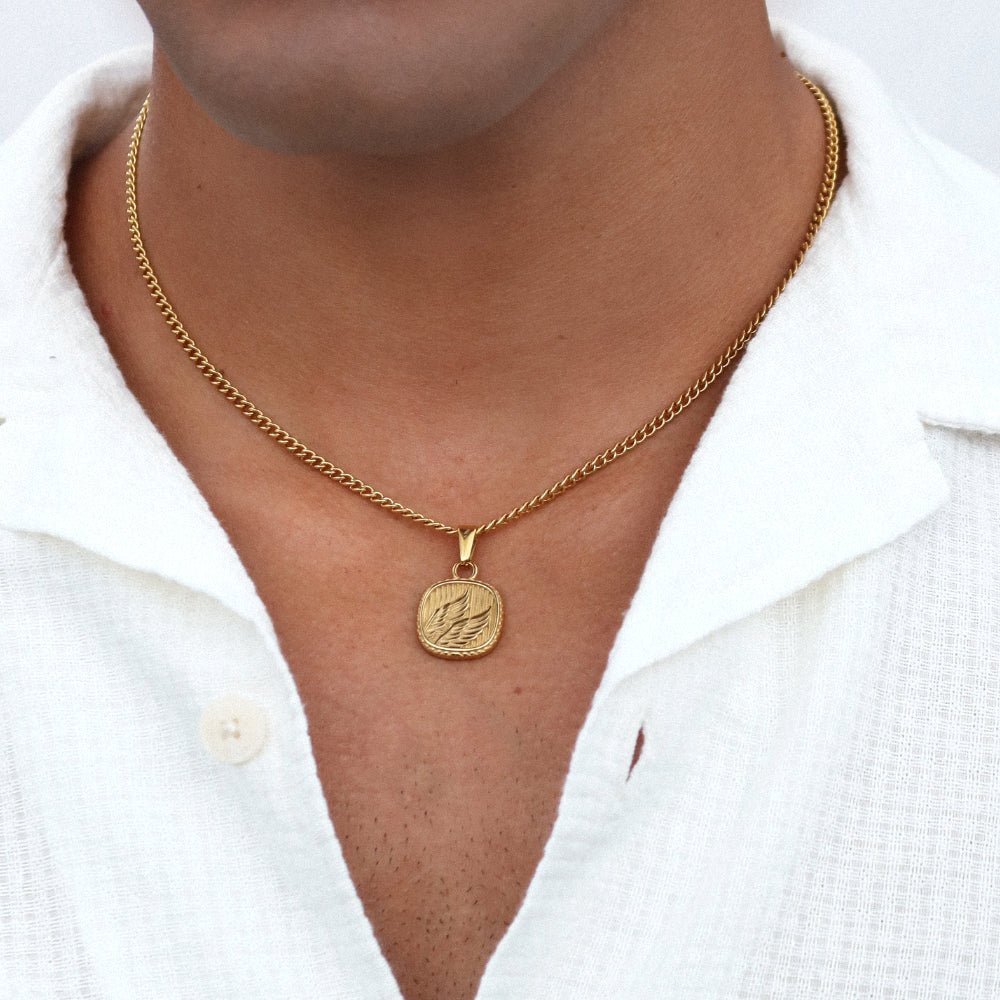 Rush gold wings pendant necklace trendy popular men women 