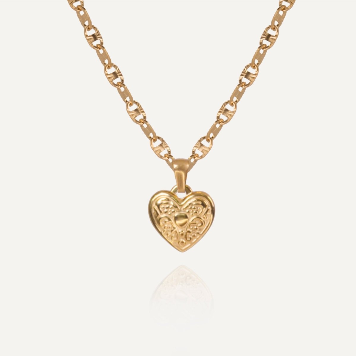 Rush heart pendant gold necklace men women bold rich heavy popular trendy necklace