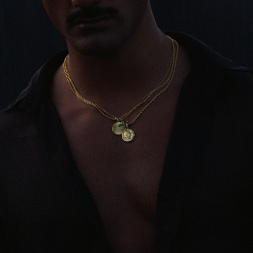 Rush gold pendant necklace men women trendy popular coin charm necklace 