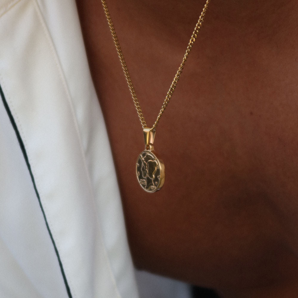 Rush gold pendant necklace men women trendy popular coin charm necklace 
