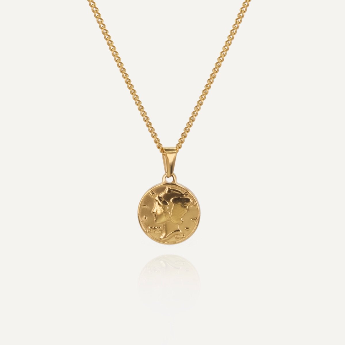 Rush gold pendant necklace men women trendy popular coin charm necklace 