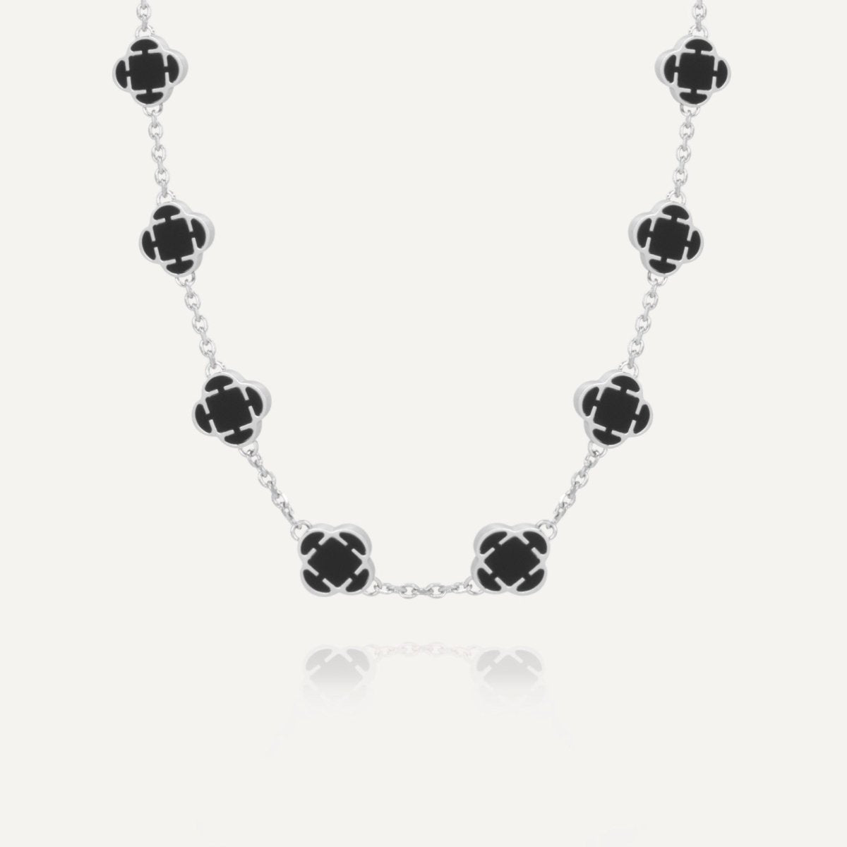 Rush silver clover shiny rich necklace men women chic trendy popular party necklace 