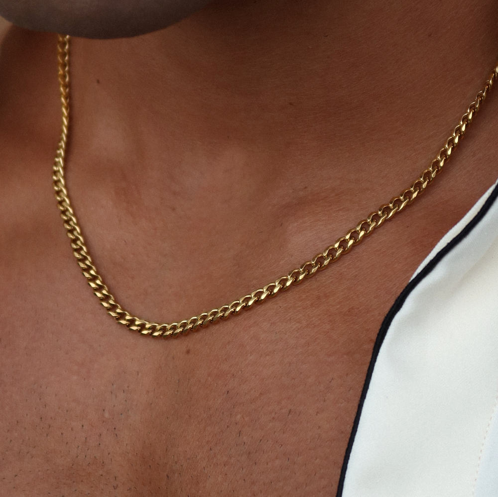 Rush Cuban Chain 4mm gold Men Women Trendy popular necklace