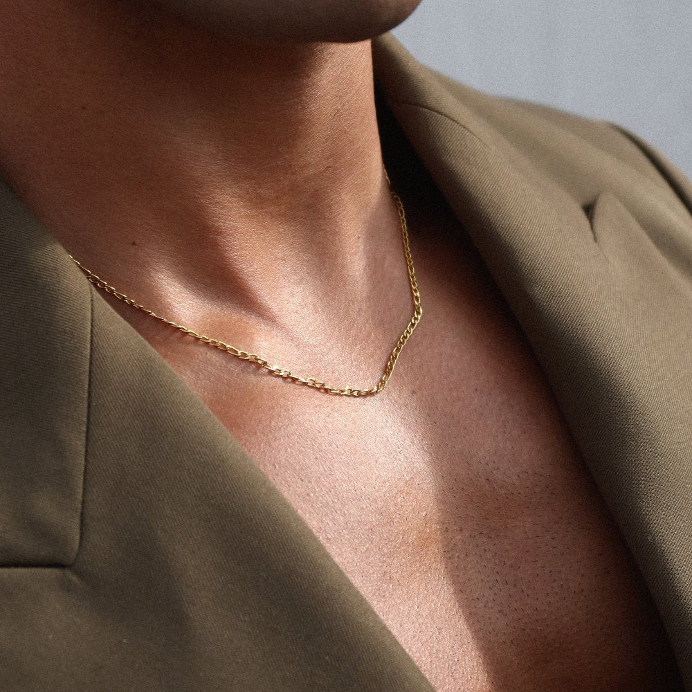 Rush men women figaro chain 2mm gold trendy popular necklace