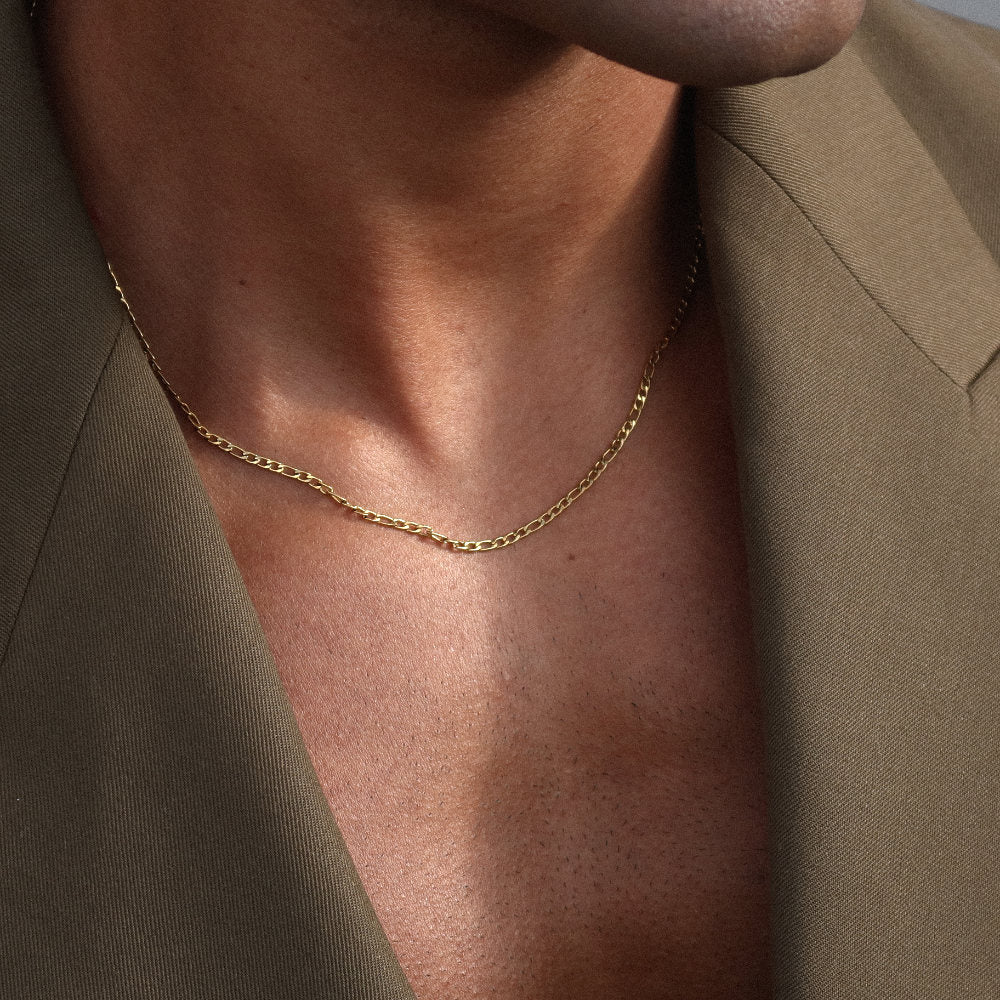 Rush men women figaro chain 2mm gold trendy popular necklace