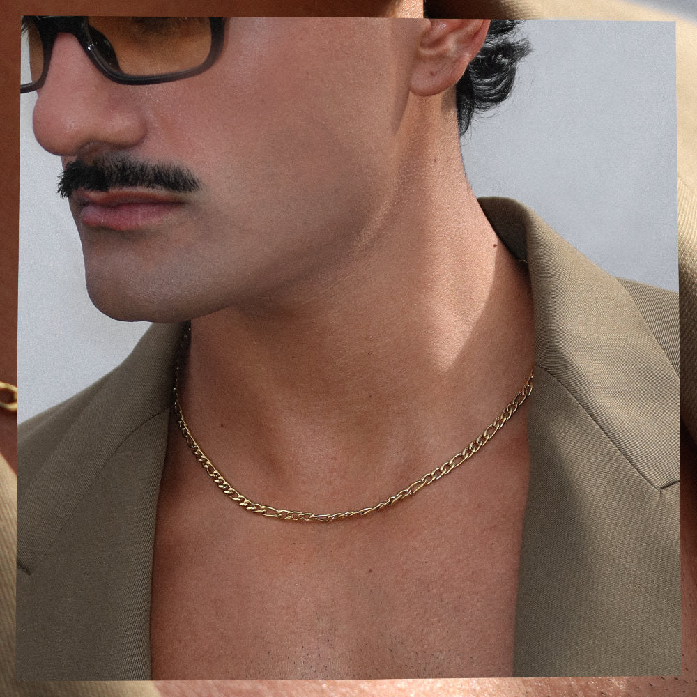 men women figaro rush chain 4mm gold trendy popular necklace