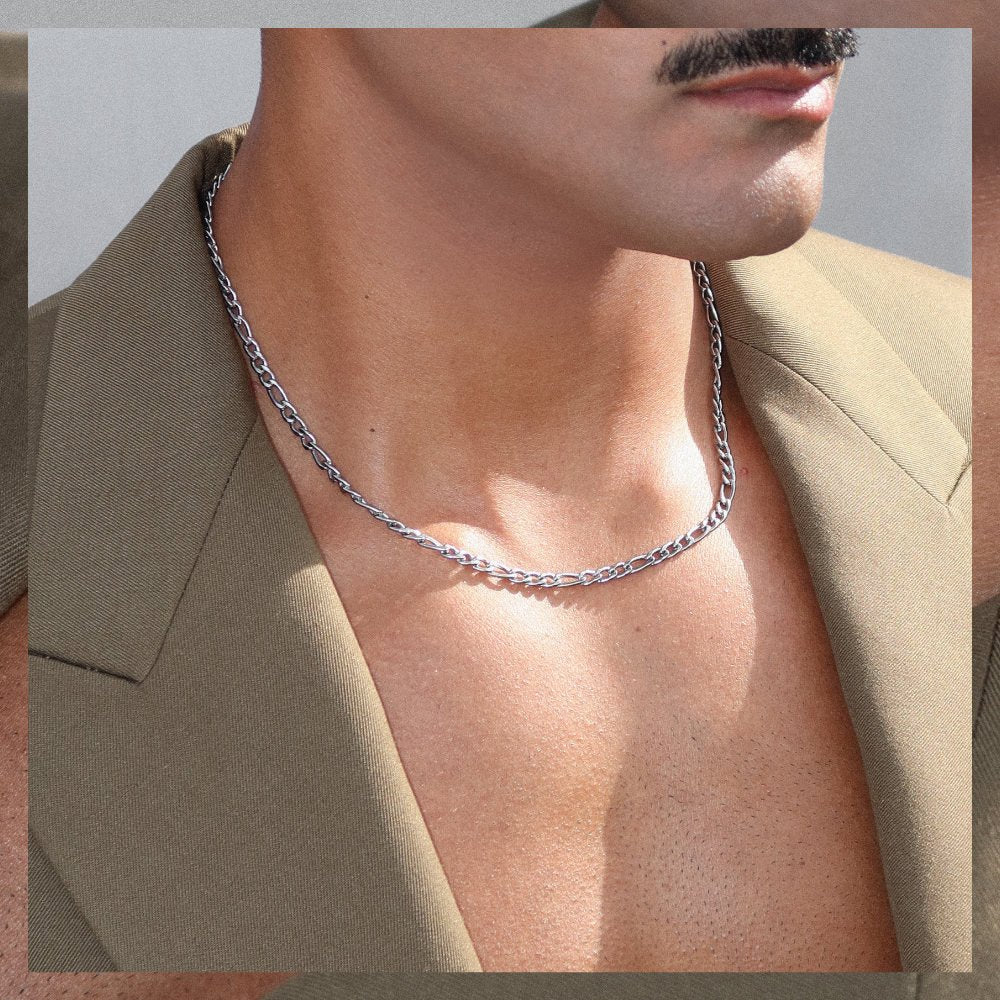 men women figaro rush chain 4mm silver trendy popular necklace