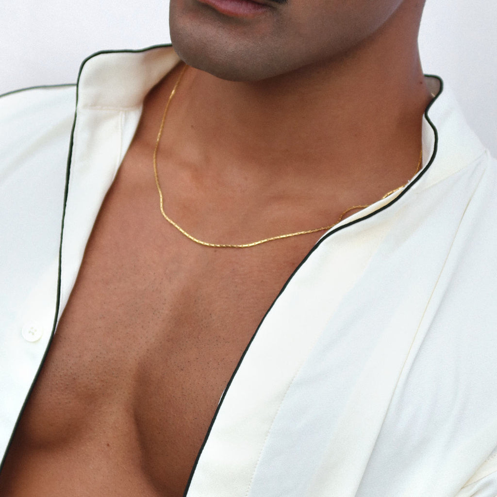 Rush wire gold chain men women trendy popular necklace 