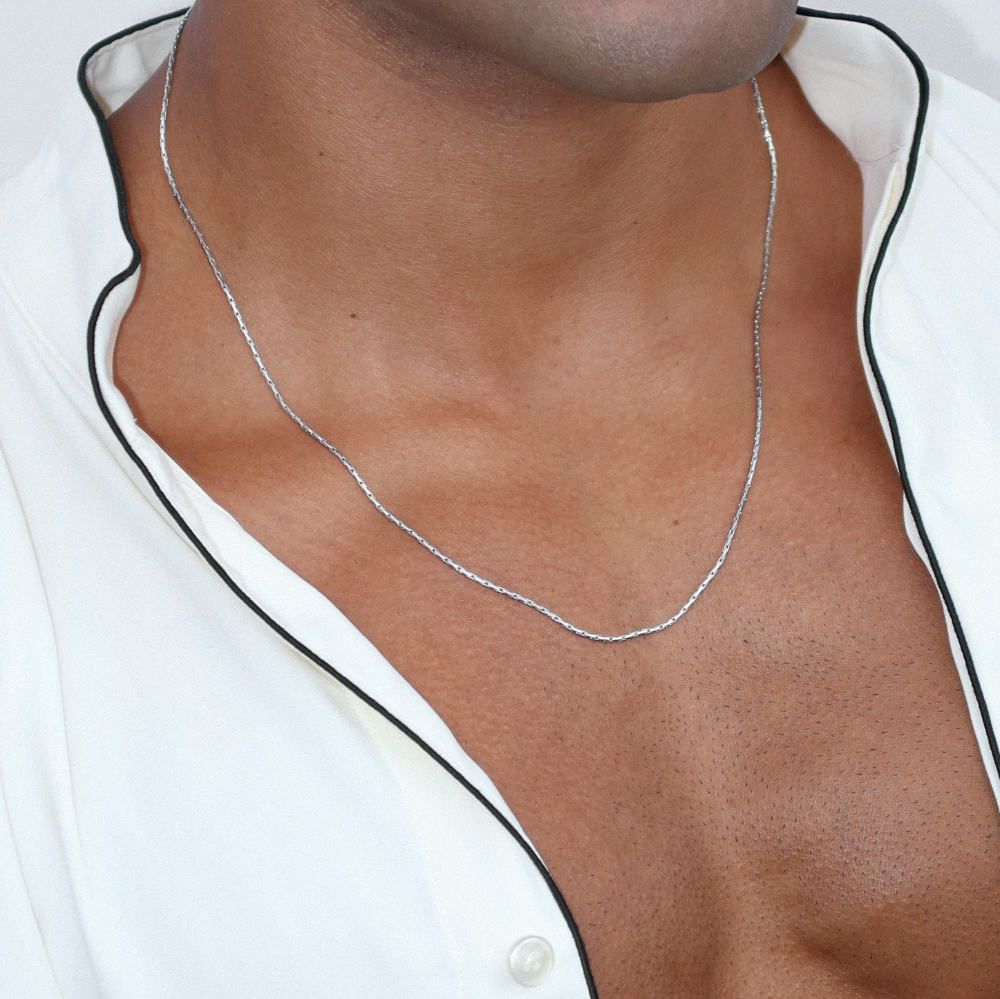 Rush wire silver chain men women trendy popular necklace 