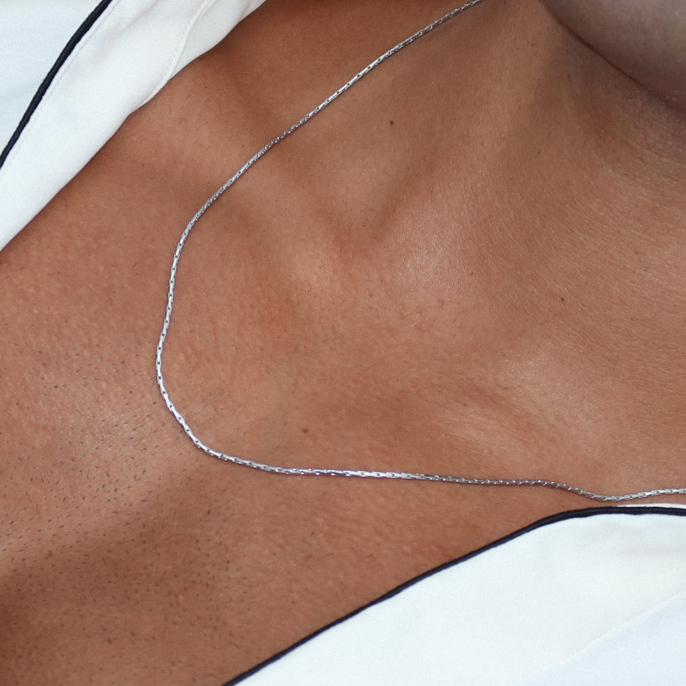 Rush wire silver chain men women trendy popular necklace 