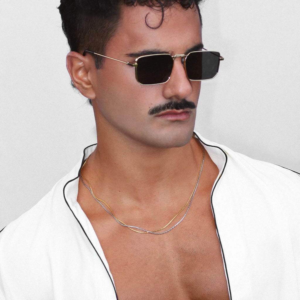 Rush wire gold chain men women trendy popular necklace 