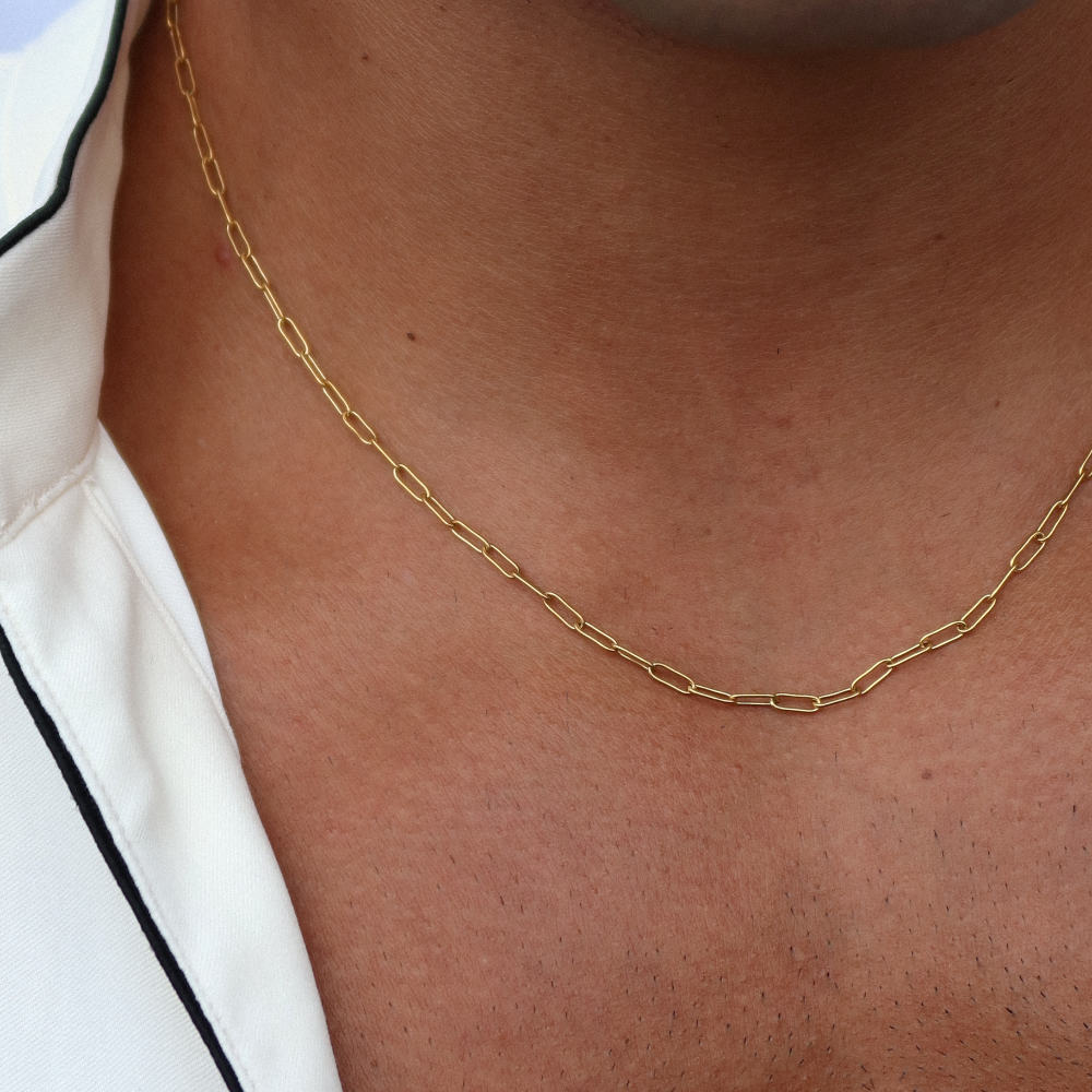 Rush paper clip chain gold men women popular trendy necklace