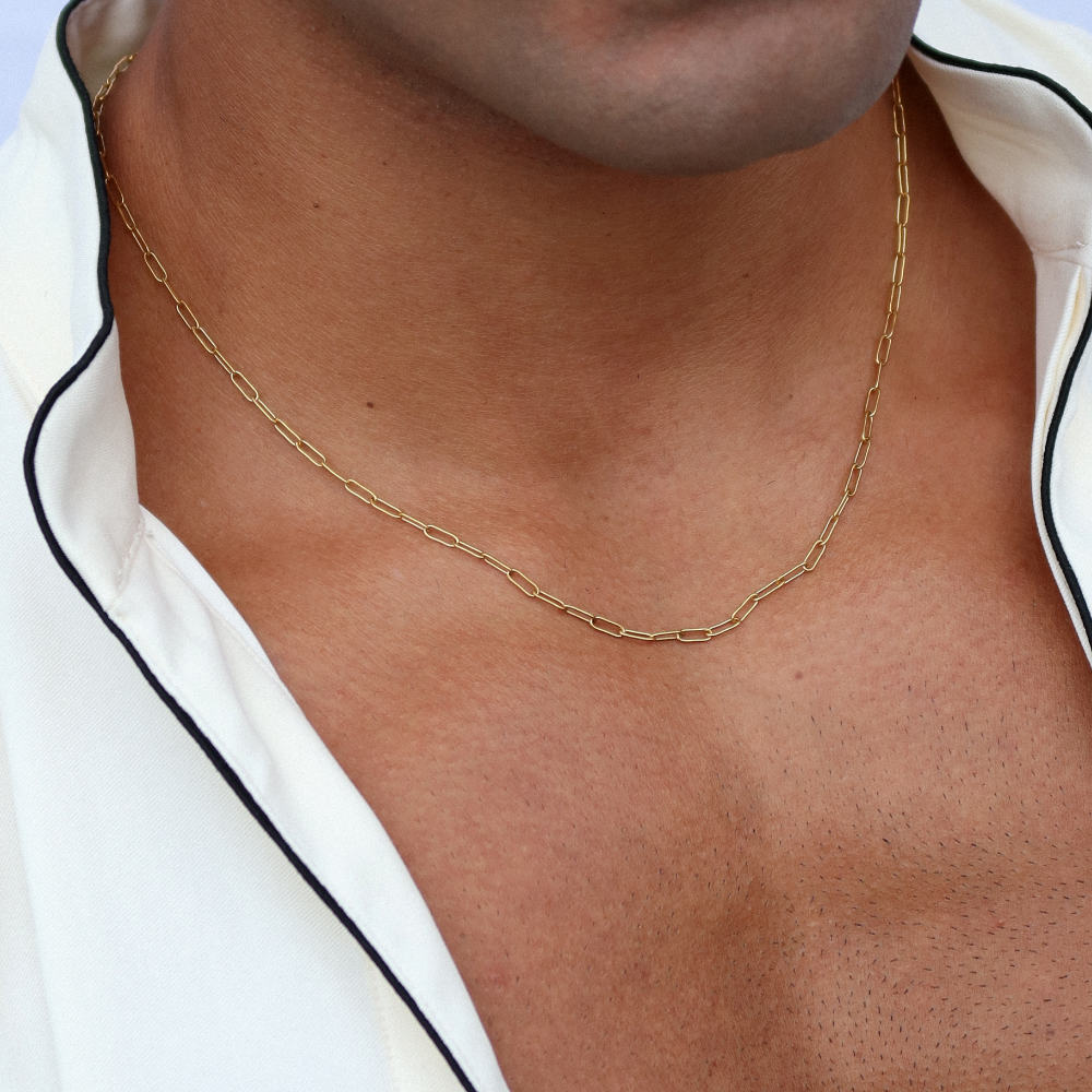 Rush paper clip chain gold men women popular trendy necklace
