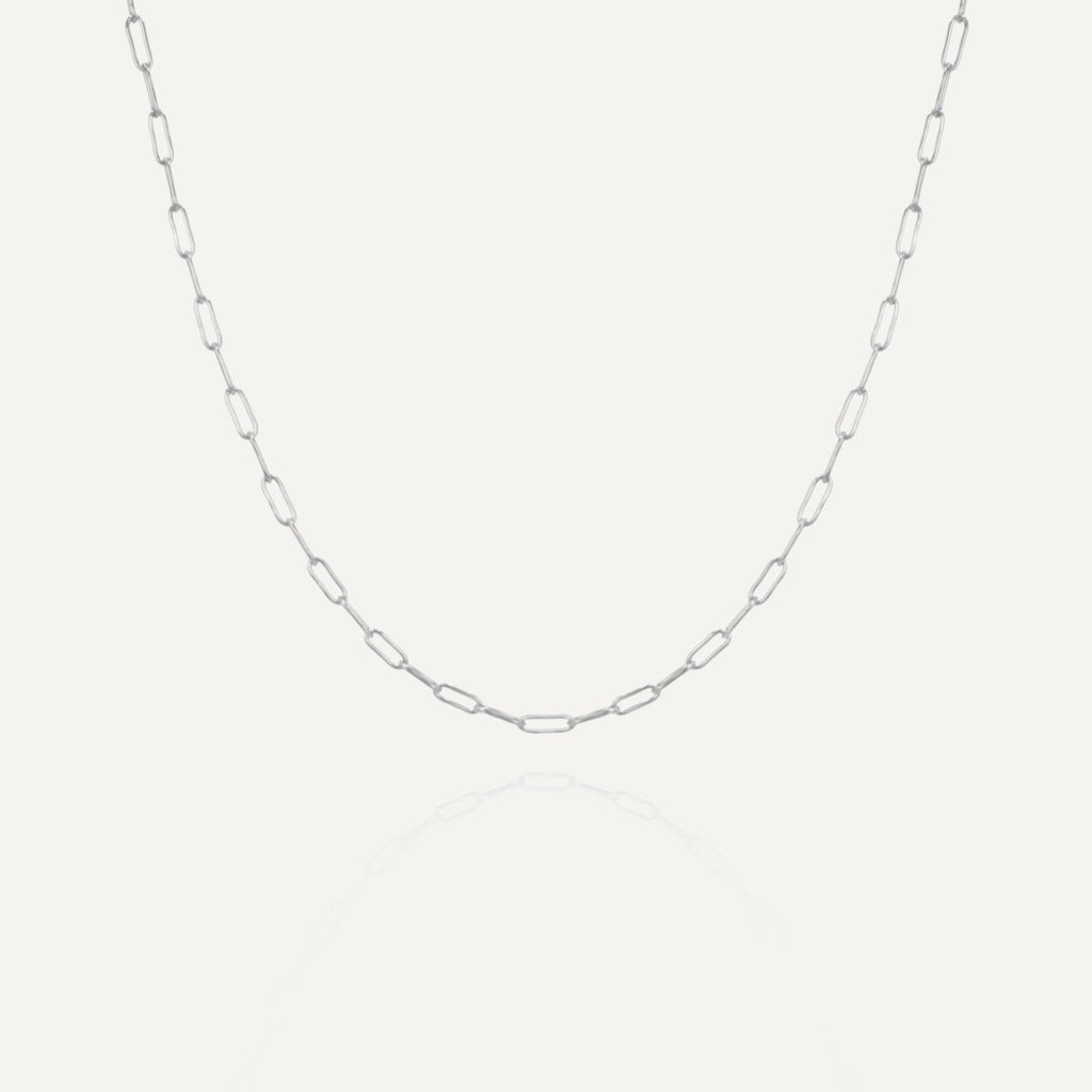 Rush paper clip chain silver men women popular trendy necklace