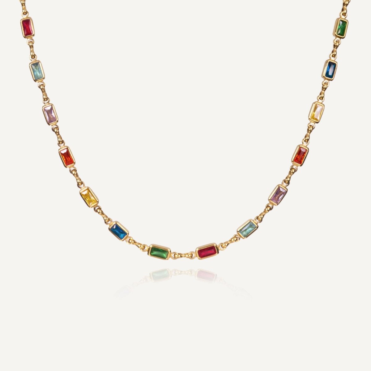 Rush gold gemstones beaded necklace men women trendy popular chic elegant party 