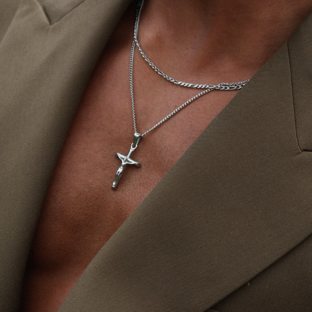 Rush gold cross necklace set popular trendy crucifix set men women 