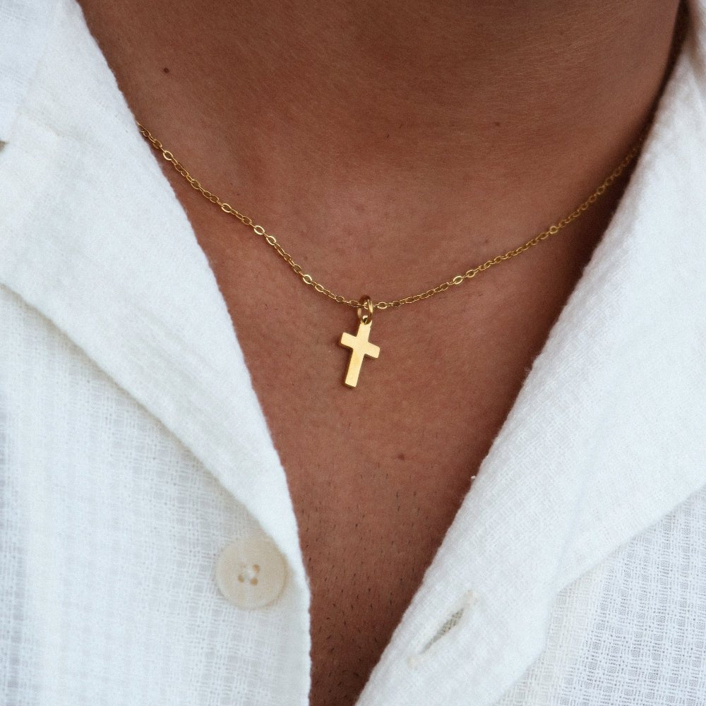 Rush cross gold necklace men women trendy popular 