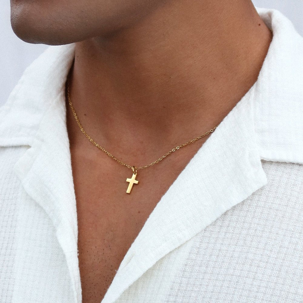 Rush cross gold necklace men women trendy popular 