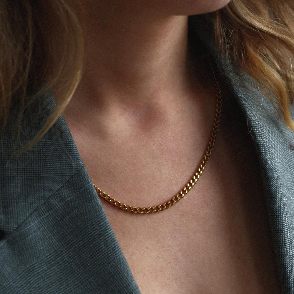 Rush Cuban Chain 4mm gold Men Women Trendy popular necklace