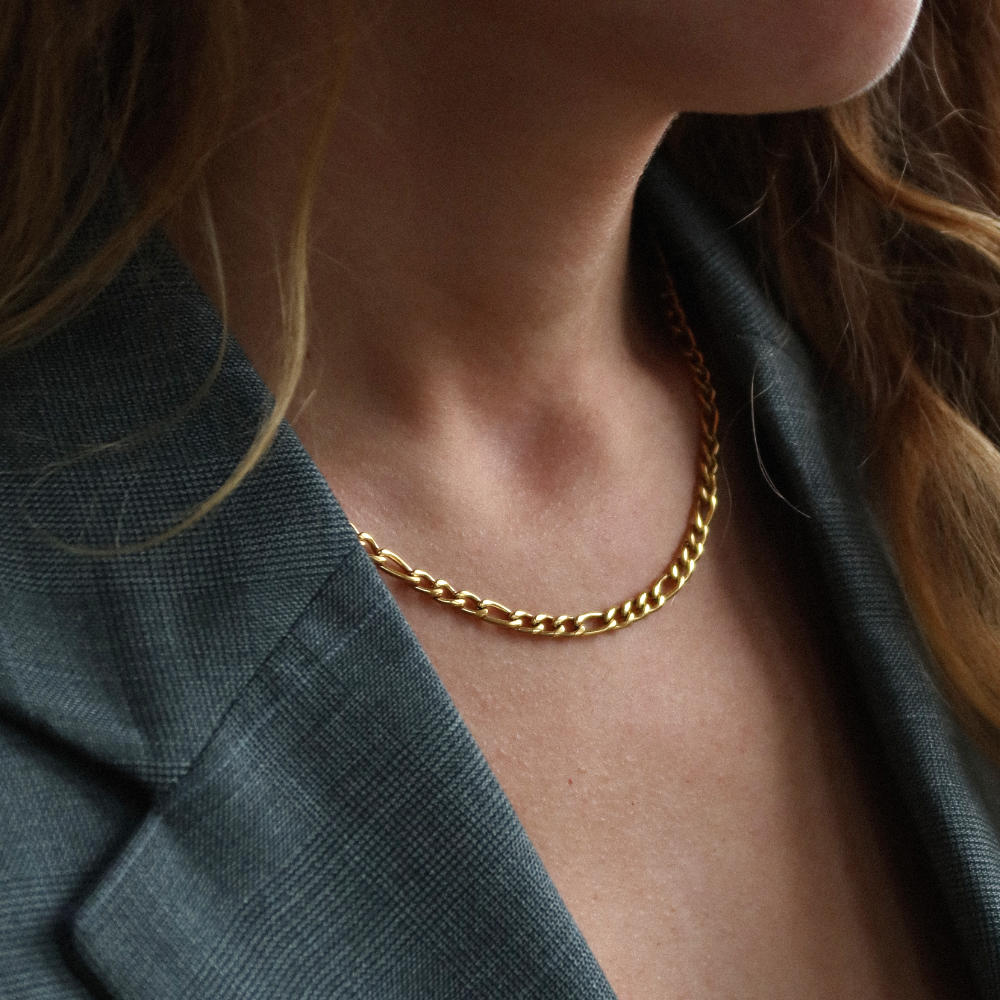 men women figaro rush chain 4mm gold trendy popular necklace