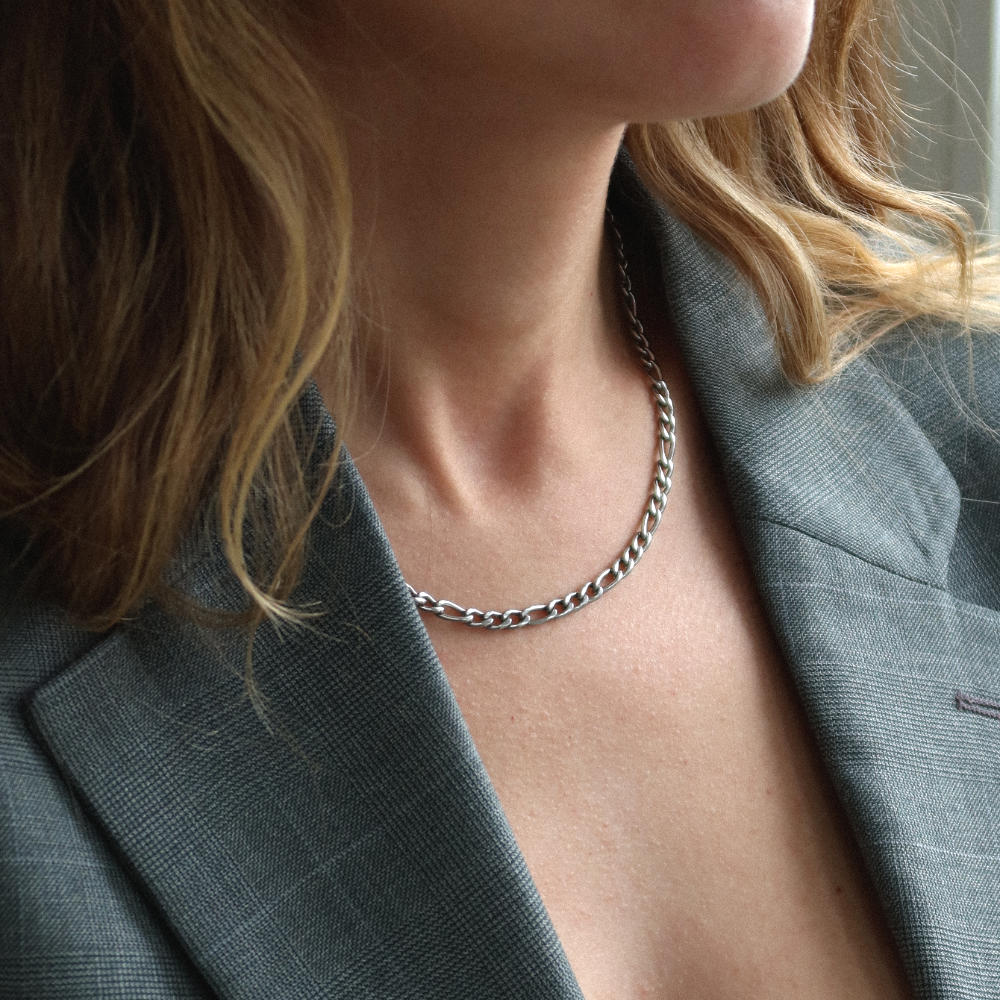 men women figaro rush chain 4mm silver trendy popular necklace