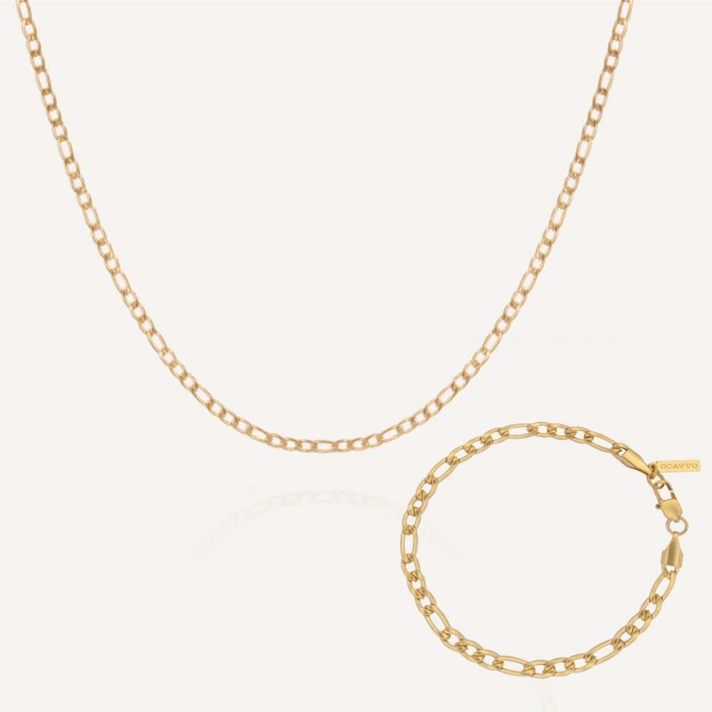 The Figaro Chain Set - 4mm - OCAVVO OCAVVO Gold