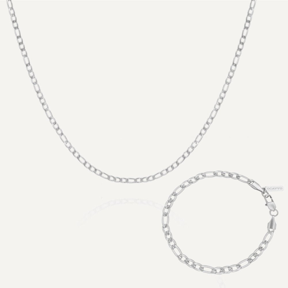The Figaro Chain Set - 4mm - OCAVVO OCAVVO Silver