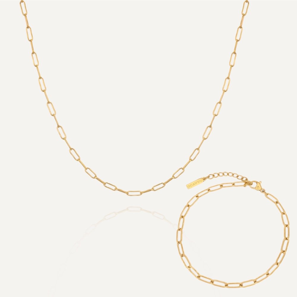 The Paper Clip Chain Set - 2mm - OCAVVO OCAVVO Gold