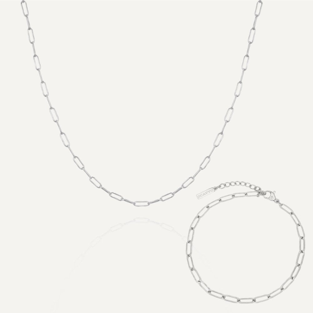 The Paper Clip Chain Set - 2mm - OCAVVO OCAVVO Silver